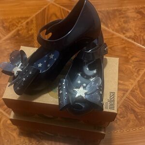 Mini Melissa Kids' Black Star Bow Shoes